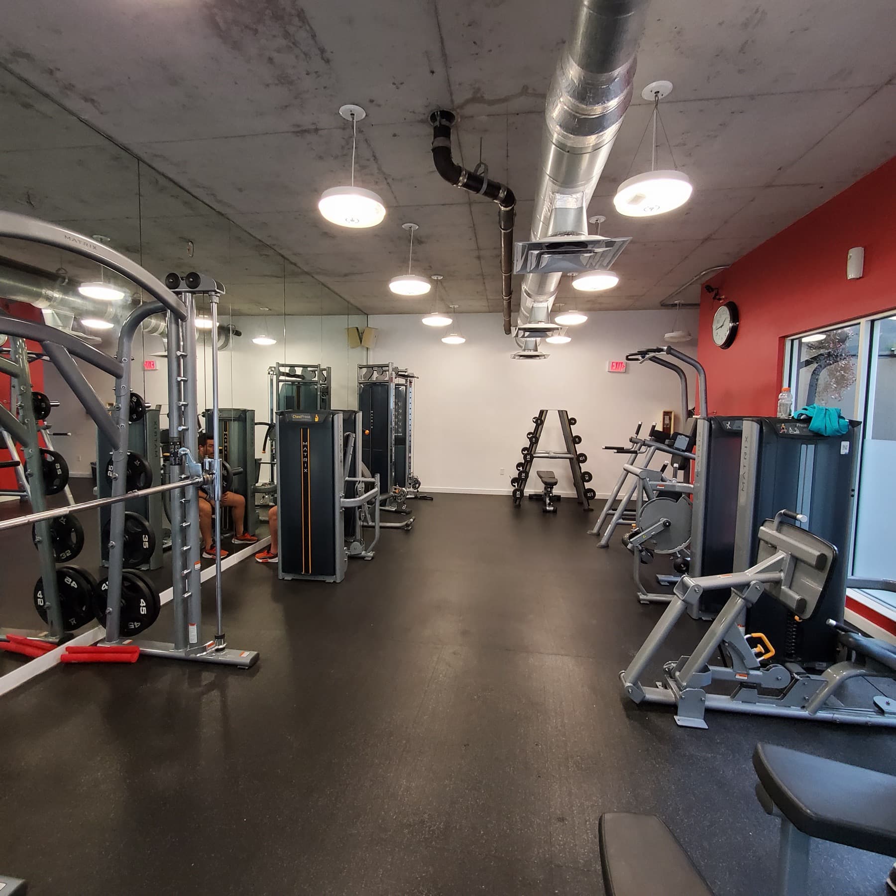 Weight training room at the SOMA fitness center