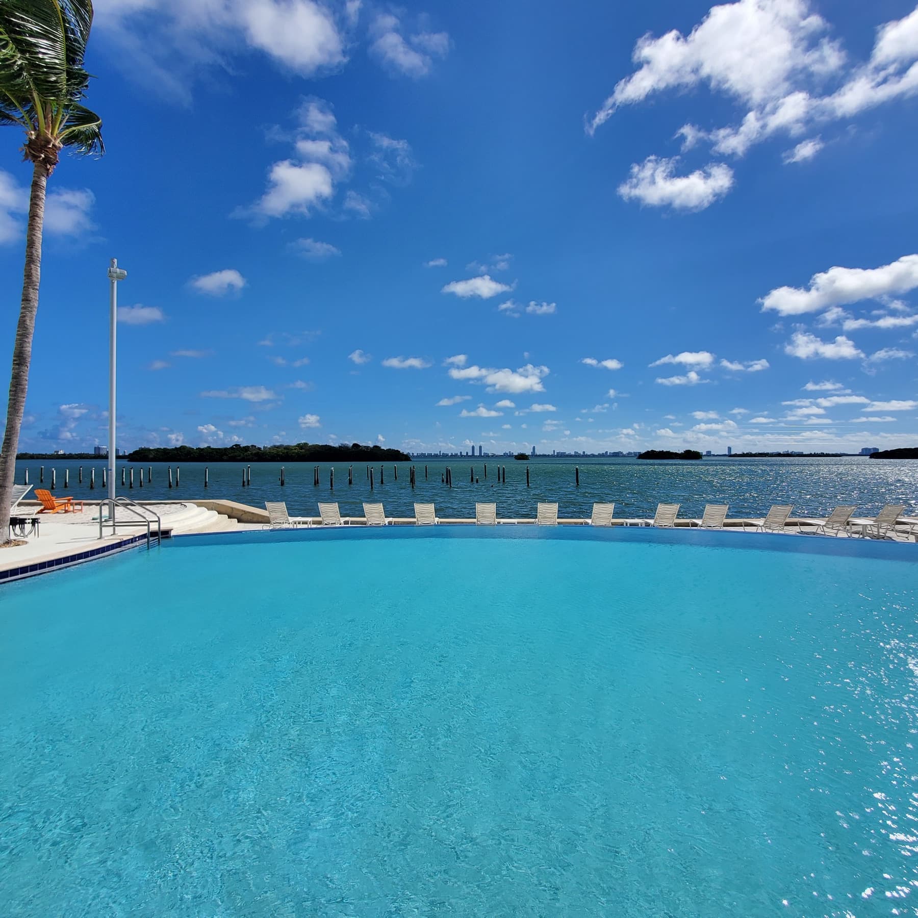 Bayfront lap pool and sun deck