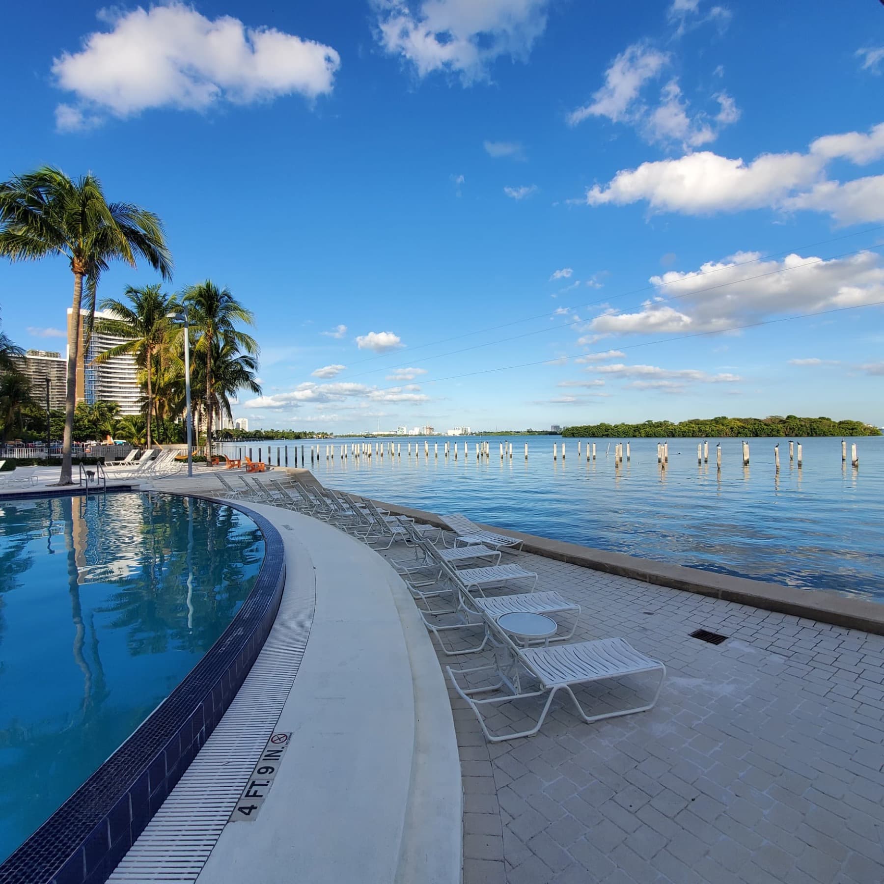 Nirvana Condominiums waterfront pool deck in Miami
